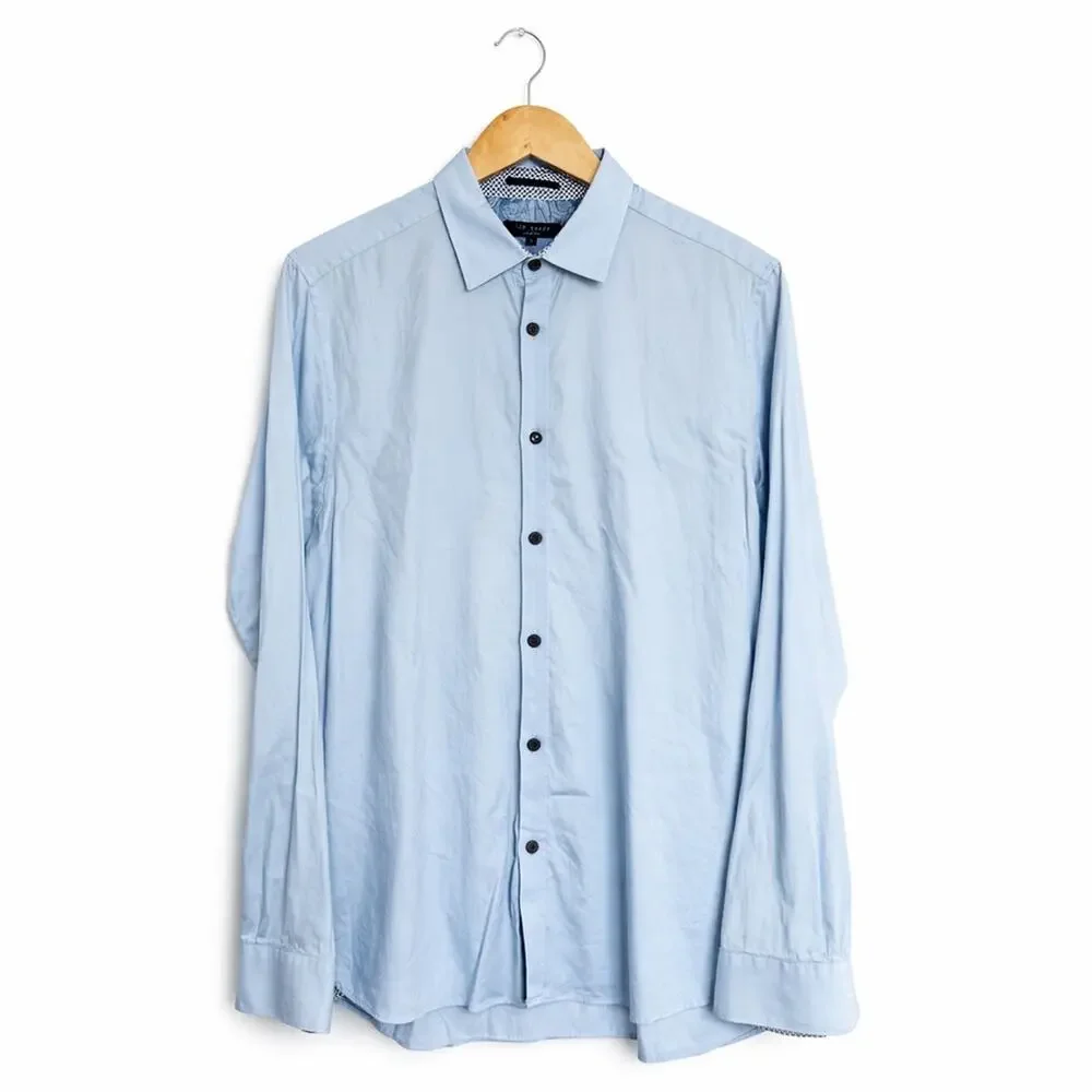 Ted Baker London Light Blue Button Down Shirt | Men’s Size 4 | Tailored Cotton